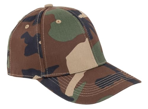 TK Flex Blank Hats, Adjustable Plain Hats, Casual Women's and Men's Hats, Baseball Caps for Patches and Embroidery, 12 Pack - color: Woodland Camo