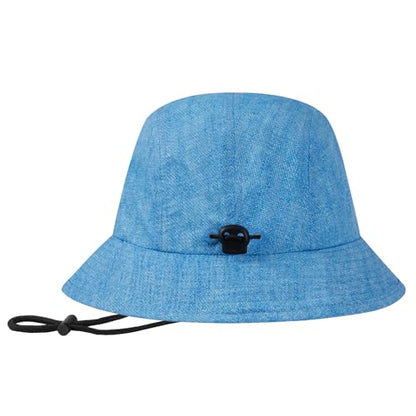 BASSDASH UPF50+ Fishing Bucket Hat for Men Women Lightweight Water Resistant Packable Outdoor Summer Sun Hats FH13 - color: Light Blue Denim Print