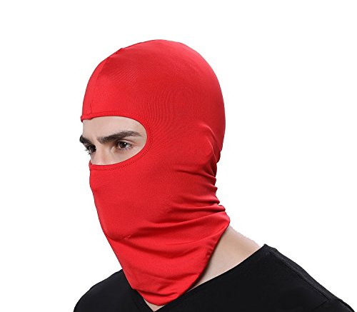Pack of 3 Ski Mask Bandana Face Hat for Outdoor Airsoft Motorcycle Hood Helmet Balaclavas Headwear - color: Red