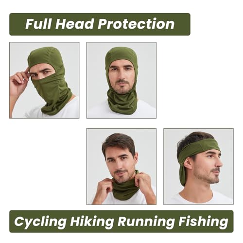 TOPTIE Mesh Balaclava with Hinge Design, Breathable Helmet Liner - color: Neon Green