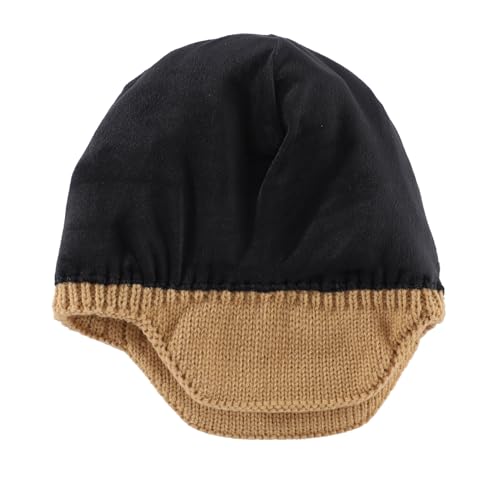 Home Prefer Mens Winter Hat Knit Earflap Hat Stocking Caps with Ears Beanie Hat - color: Khaki