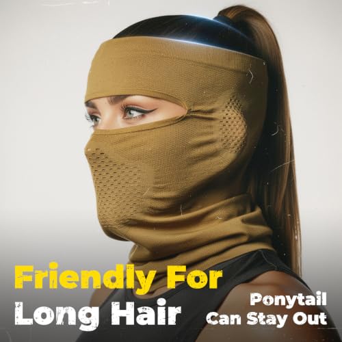 Open-Top Balaclava Shiesty Mask, Breathable Cooling Face Mask Neck Gaiter - color: Black