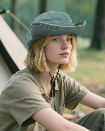 Clakllie Reversible Packable Boonie Fishing Hat UV Protection Sun Beach Hat - color: S-hjy6-green