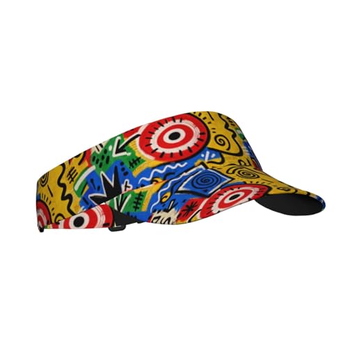 Sun Visor Hats Adjustable Open Top Sport Hat for Golf Women/Men - color: Abstract Cartoon Graffiti