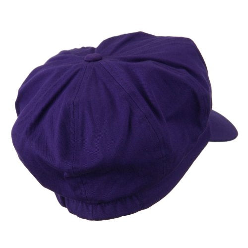 e4Hats.com Cotton Elastic Newsboy Cap - color: Purple, size: X-Large-XX-Large