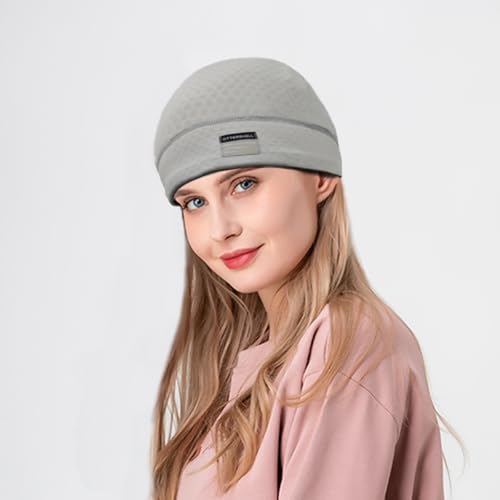 Honeycomb Thermal Skull Cap Beanie for Men Women - color: Light Gray