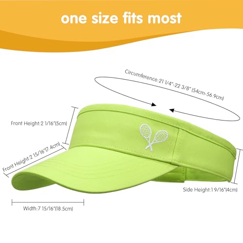 WILLPORT Kids Adjustable Cotton Visor Sun Hat,6-12Y - color: Lime Green