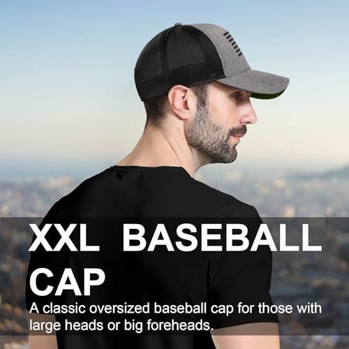 Oversize XXL American Flag Trucker Hat - color: Black/Black, size: XX-Large