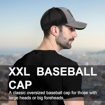 Oversize XXL American Flag Trucker Hat - color: Black/Black, size: XX-Large