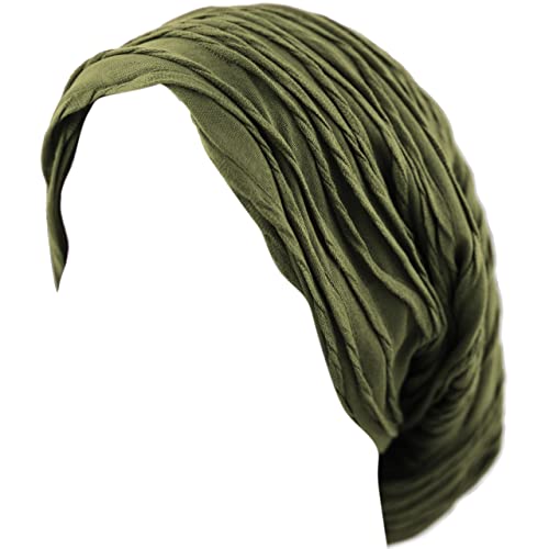 Chemo Slouchy Style Baggy Beanie Cancer Headwear for Women Fleece Lining Winter Hat - color: 6. 2800 - Olive