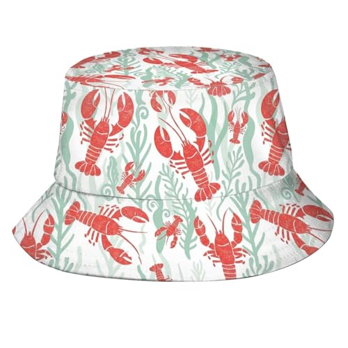 Trendy Bucket Hat - Comfortable Packable Sun Beach Hat for Women Men, Perfect for Outdoor Activities Travel Hiking - color: Lobster