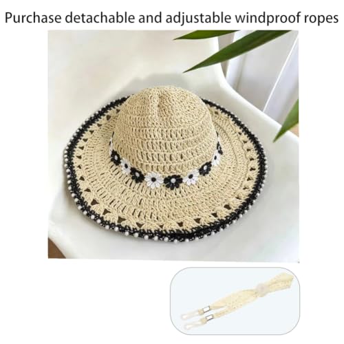 Wide Brim Straw Bucket Hats for Women Summer Beach Sun Hat Foldable