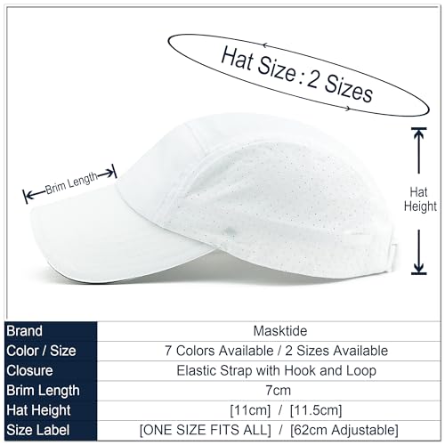 Lightweight Running Hat Breathable Mesh Cap Reflective Brim - color: White, size: X-Large-XX-Large