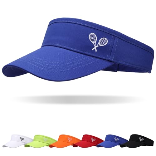 WILLPORT Kids Adjustable Cotton Visor Sun Hat,6-12Y - color: Royal Blue