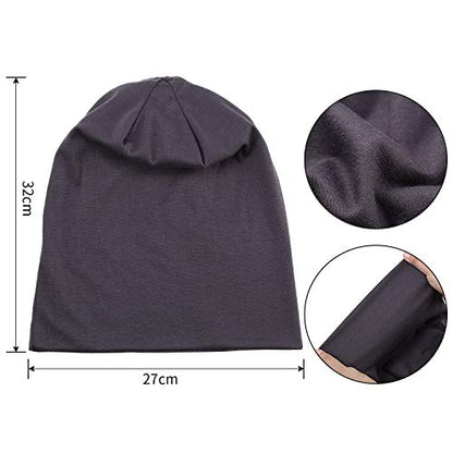 Outus 6 Pieces Thin Knit Slouchy Beanie Hat Cotton Chemo Cap,Rich Colors