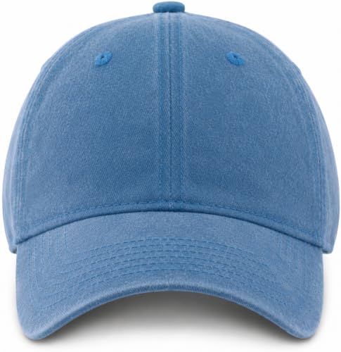 Vintage Washed Cotton Baseball Caps Men Women Adjustable Unstructured Low Profile Dad Hat - color: Lakeblue