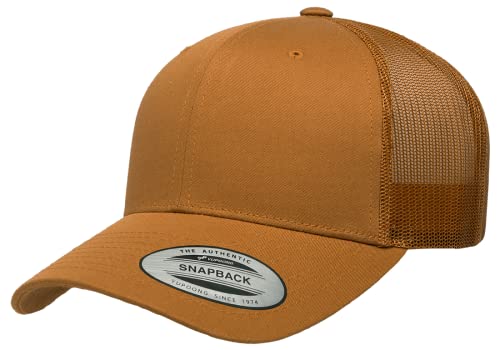 L2K Classics Plain Trucker Mesh Cap Baseball Cap - Mens Hats Trucker Hats for Men - color: Caramel