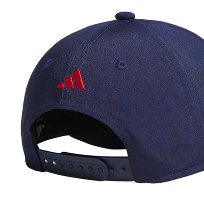 adidas Kids Gameday Snapback Hat - color: Dark Blue/Pure Ruby Red