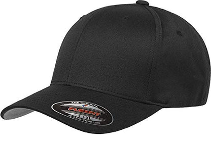 Flexfit Wooly Combed Twill Cap - 6277 (Black, Adult XXL (7 3/8"- 8"))