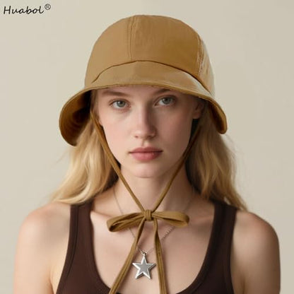 Womens Sun Hat Wide Brim UPF 50+ UV Protection Foldable Packable Sun Shield Hat for Women, Ponytail Outdoor Fishing Hat - color: Upgraded Brown