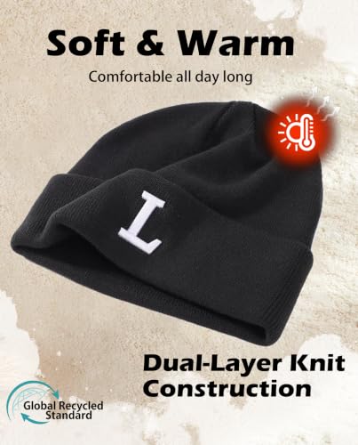 Connectyle Men's Cuffed Beanie Hat Double Layer Knit Winter Watch Cap - color: F0388-l