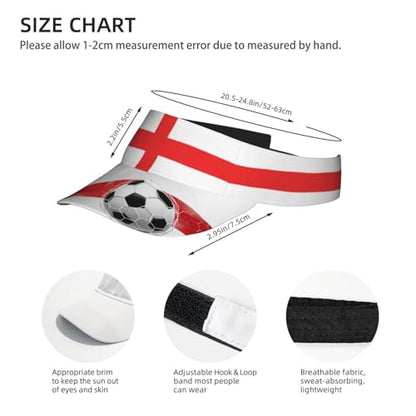 Adjustable Sun Visor Hats, Lightweight Open-Top Sports Visors - color: England
