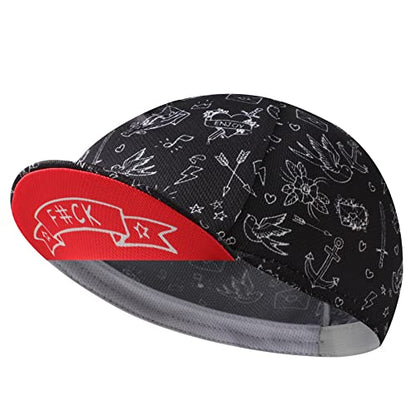 Man's Cycling Cap - Polyester Road Cycling Hat-Under Helmet - Cycling Helmet Liner Breathable&Sweat Uptake - color: Funny 4