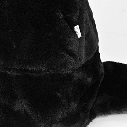 Unisex Winter Trooper Trapper Hat Warm Hats Hunting Hat with Ear Flaps - color: Grey, Black Fur