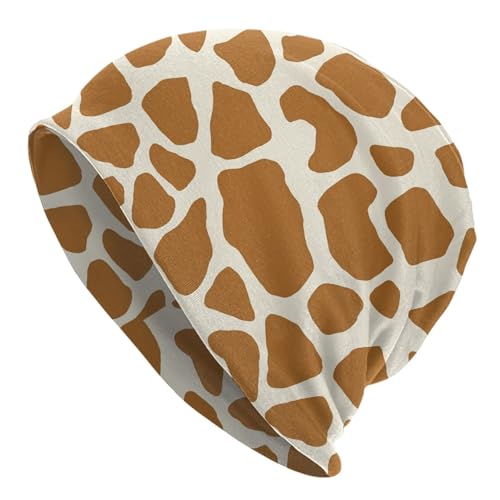 Beanie Hat for Men Women Slouchy Beanie Skull Sleep Cap Soft Lightweight Chemo Hat Stretch Cancer Headwear - color: Giraffe