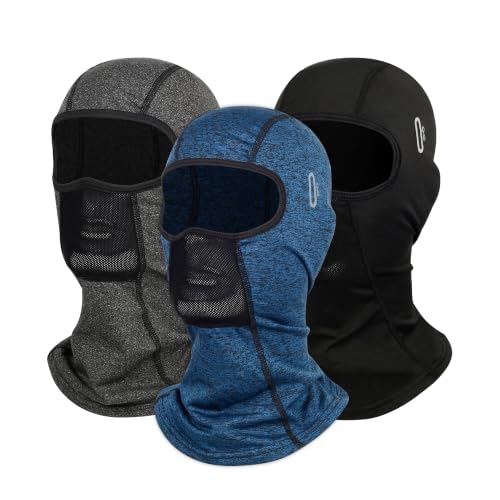 Balaclava Ski Mask for Men Women Velvet-Lined Full Head Cover Neck Gaiter - color: Ylr1-black+grey