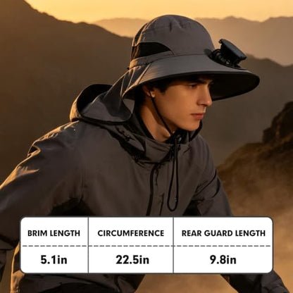 Outdoor Sun Hat Detachable Neck Face Flap UPF 50+UV Protection Visor Fishing Hats with Neck Flap for Men & Women - color: Light Gray