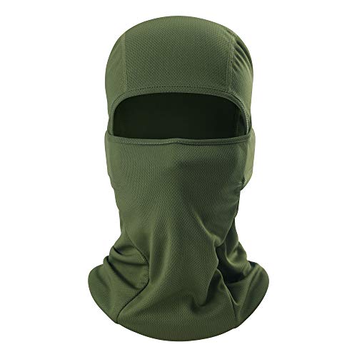 Balaclava Face Mask Adjustable Windproof UV Protection Hood - color: Army Green