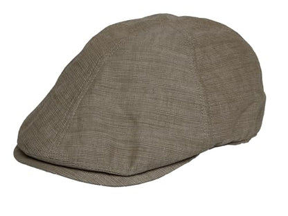 TOP HEADWEAR Mens Linen Ivy Cap - Summer Newsboy Flat Hat - color: Olive, size: Small-Medium