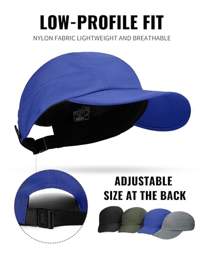 Croogo 5 Panel Running Hat Quick Dry Baseball Cap Sun UV Sports Outdoor Cap - color: Wbbc3-blue