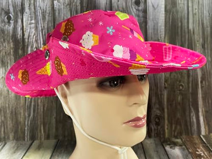 Funny Sun Hat for Men Women Wide Brim Bucket Hat Hiking Boonie Hat Summer Beach Fishing Caps - color: Ice Cream