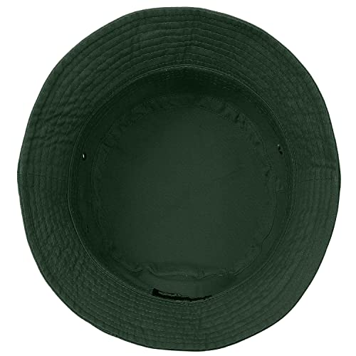 Falari Men Women Unisex Cotton Bucket Hat 100% Cotton Packable for Travel Fishing Hunting Summer Camp - color: Dark Green, size: Small-Medium
