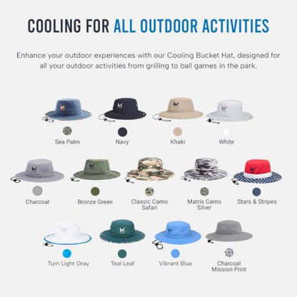 MISSION Cooling Bucket Hat - Unisex Wide-Brim Hat for Men & Women - Lightweight, Foldable & Durable - Cools Up to 2 Hours - color: Sea Palm