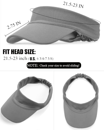 Cooling Stretchy Visor Hat Sports Sun Headband UV Visors Hats - color: Grey