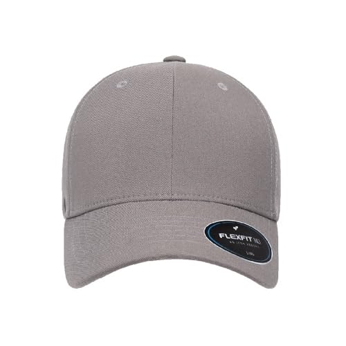Flexfit 6100NU Tri-Layer Seamless Baseball Cap Bundle w/Cap Catcher - color: Grey, size: Small-Medium