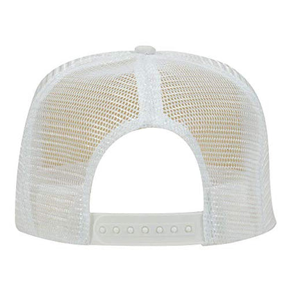 OTTO Polyester Foam Front 5 Panel High Crown Mesh Back Trucker Hat - color: White