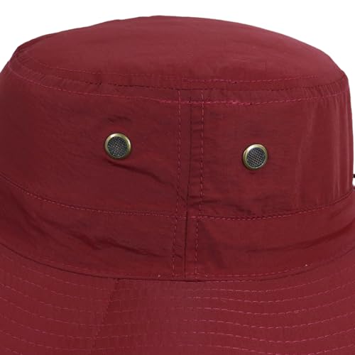 Home Prefer UPF50 Mens Sun Hat with Neck Flap Quick Dry UV Protection Cap Womens Wide Brim Fishing Hat Neck Flap Beach Garden - color: Red