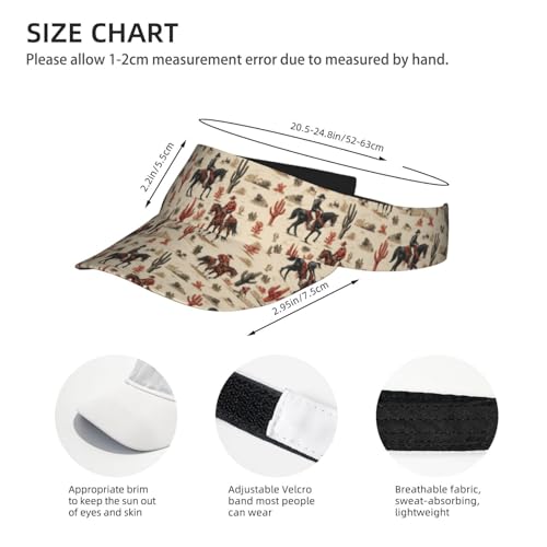 Unisex Adjustable Sports Sun Visor - color: Western Cowboy