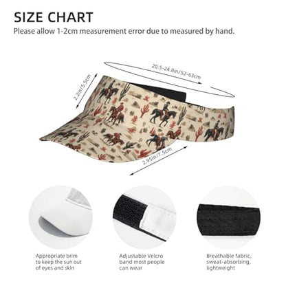 Unisex Adjustable Sports Sun Visor - color: Western Cowboy