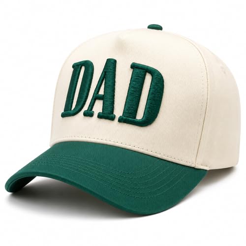 Dad Hats for Men, Vintage Two Tone Hat, New Dad Gifts for Husband, Fathers Day Birthday Gifts from Daughter Son Wife - color: Green
