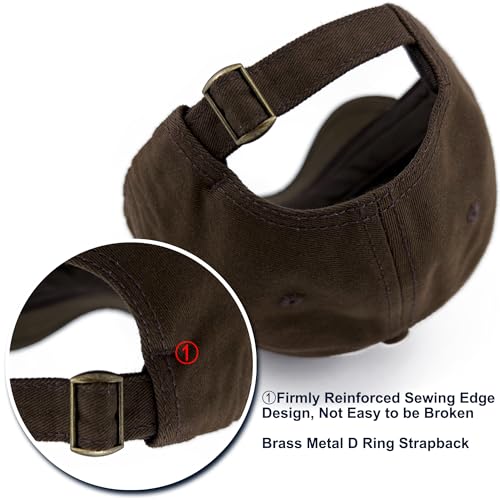Loneshark Short Brim Baseball Cap for Running Small Bill Umpire Hat - color: Brown