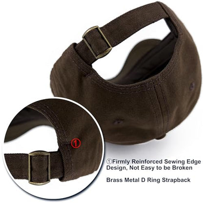 Loneshark Short Brim Baseball Cap for Running Small Bill Umpire Hat - color: Brown