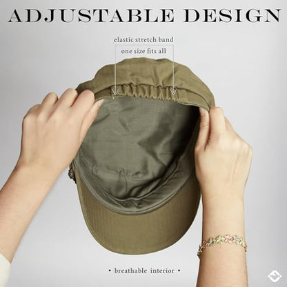 Funky Junque Greek Fisherman Newsboy Cap, Cotton Captains Bakerboy Hat - color: 2 Pack - Navy & Olive