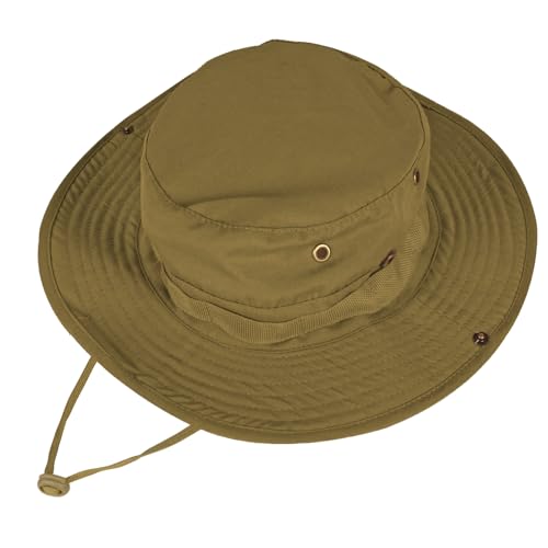 Sun Hats for Men Women Bucket Hat UPF 50+ Boonie Hat Foldable UV Protection Hiking Beach Fishing Summer Safari - color: 1pack-brown