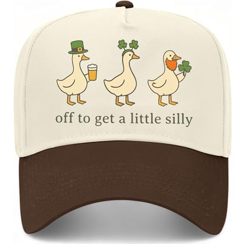 Off to Get A Little Silly Hat | St. Patrick's Day | Premium Adjustable Snapback Baseball Trucker Hats for Men & Women - color: Brown/Natural
