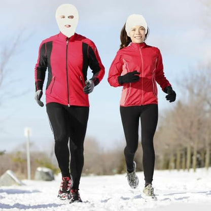 3 Hole Ski Mask, Knitted Balaclava Face Mask, Winter Full Face Mask Cover for Winter Outdoor Sports - color: White